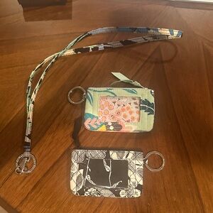 Vera Bradley Floral and Leaf Print ID Holders with Lanyards